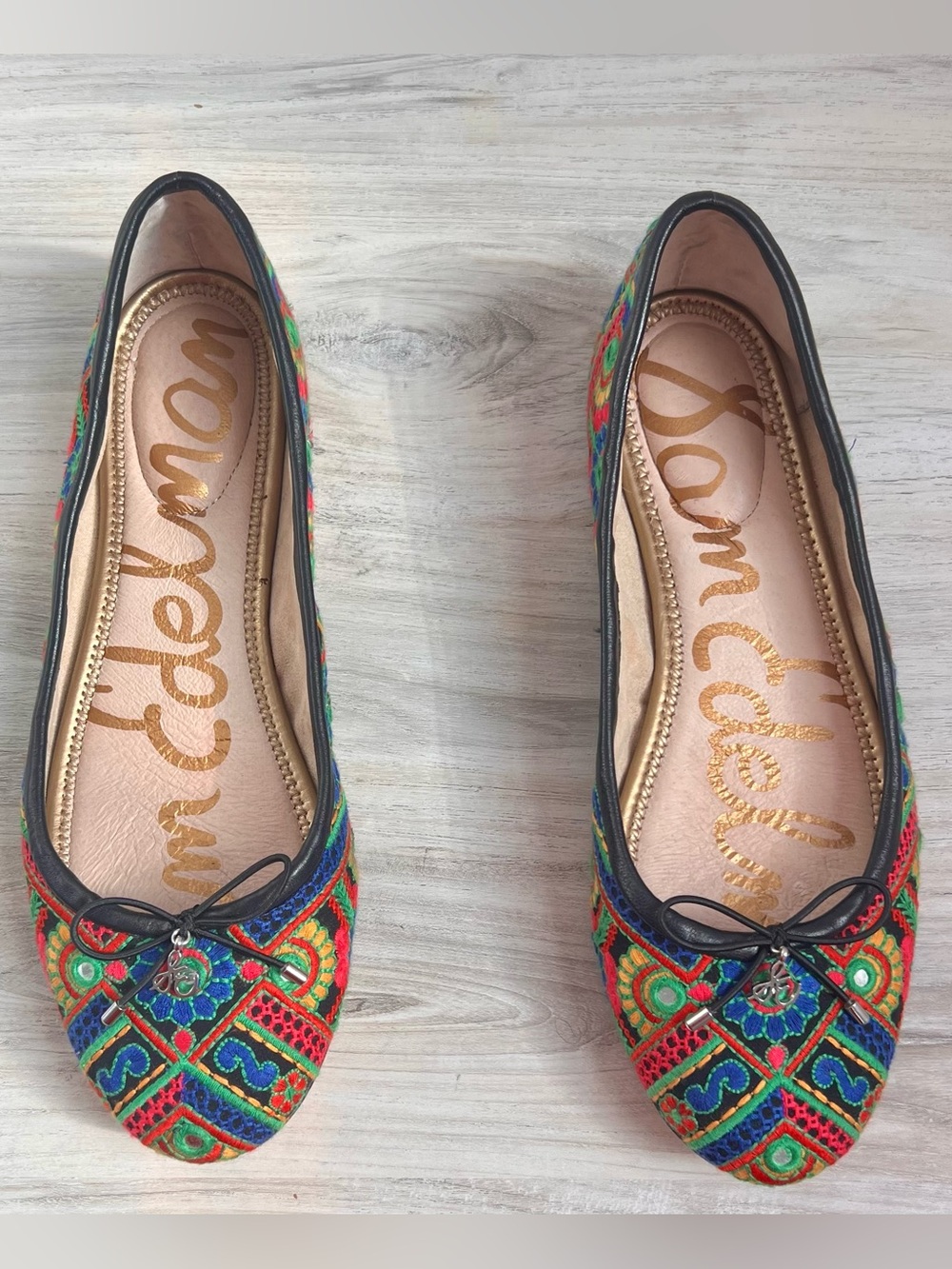 Sam Edelman Felicia Embroidered Ballet Flats Multicolor Boho Slip-On 8